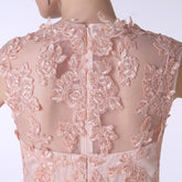Vintage Blush Lace Maxi Formal Prom Evening Dress EN136